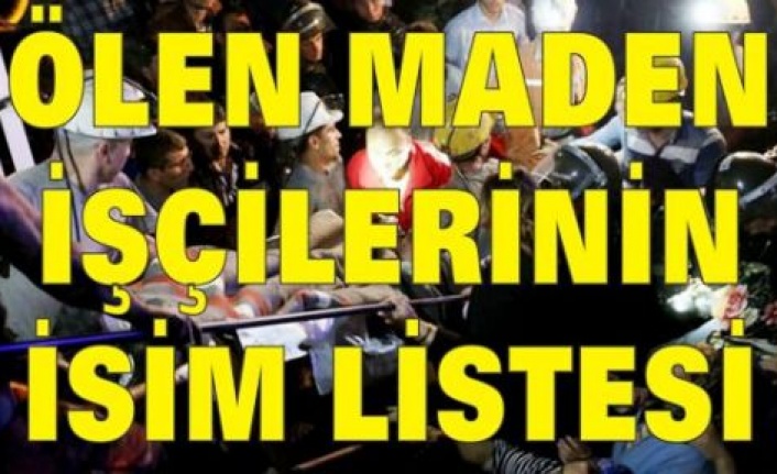 soma da olen madencilerin isim listesi