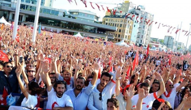 CHP'den Taksim'de Demokrasiye Karşı, Darbe Girişimi Protesto Mitingi, 2016