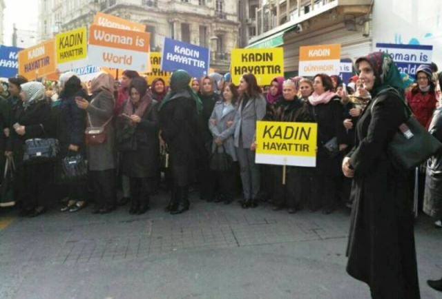 Ak Parti Kadına Şiddeti Protosto Yürüyüşü Taksim 2016