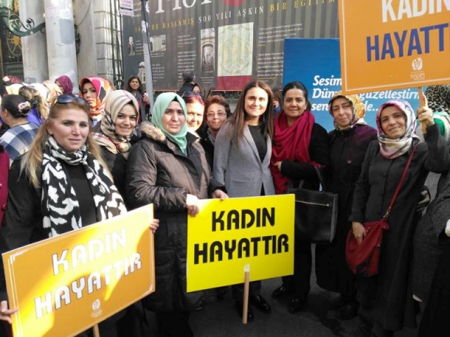 Ak Parti Kadına Şiddeti Protosto Yürüyüşü Taksim 2016