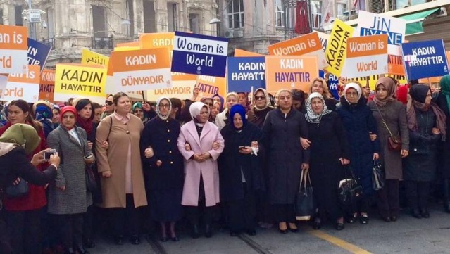 Ak Parti Kadına Şiddeti Protosto Yürüyüşü Taksim 2016