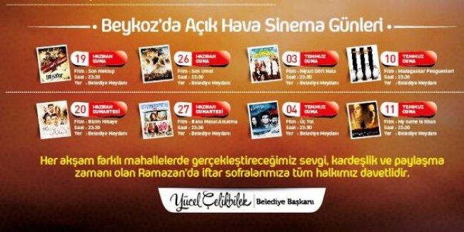Beykoz’da Açıkhava Sinema Günleri