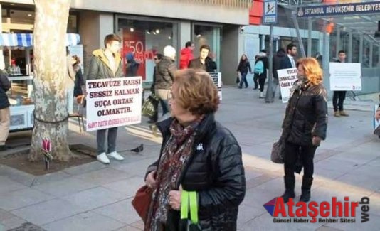 Saadet Partisin'den Kadına Taciz ve Tecavüze dur eylemi