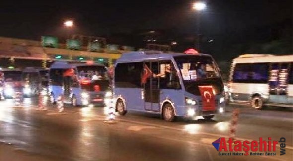 İstanbul'da minibüsçülerden 15 Temmuz protestosu