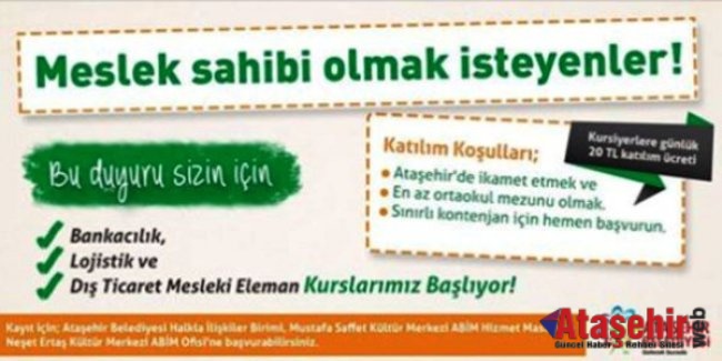 ABİM’DE MESLEKİ EĞİTİM KURS KAYITLARI BAŞLIYOR