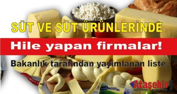 Süt ve süt ürünlerinde hile yapan firmalar!