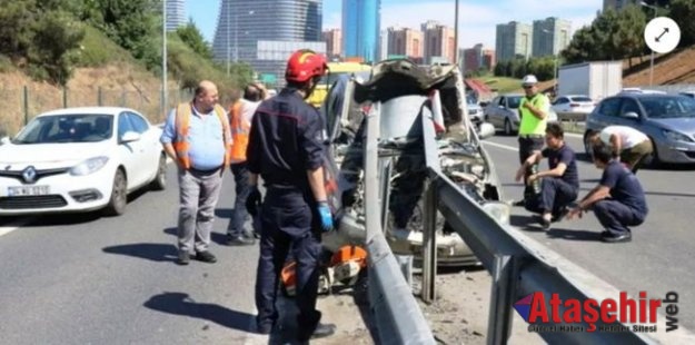 Hakimiyetini kaybetti, Bariyere ok gibi saplandı