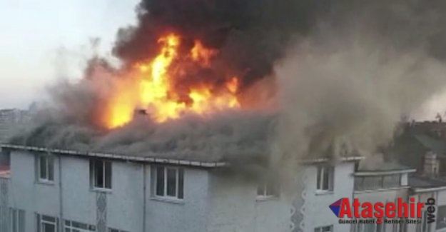 Ataşehir'de korkutan yangın