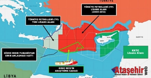Türkiye'nin Doğu Akdeniz'deki yetki haritası