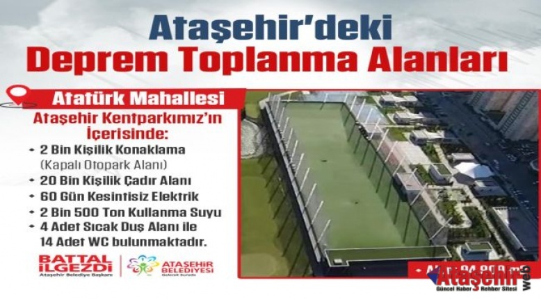 ATAŞEHİR’DE AFET VE ACİL DURUM TOPLANMA ALANLARI GÜNCELLENDİ