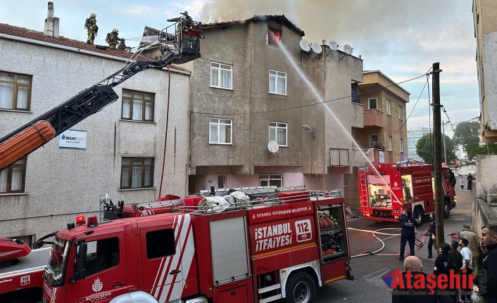 ATAŞEHİR'DE KORKUTAN YANGIN
