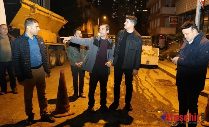 BAŞKAN ADIGÜZEL’DEN KAYIŞDAĞI’NDA GECE MESAİSİ