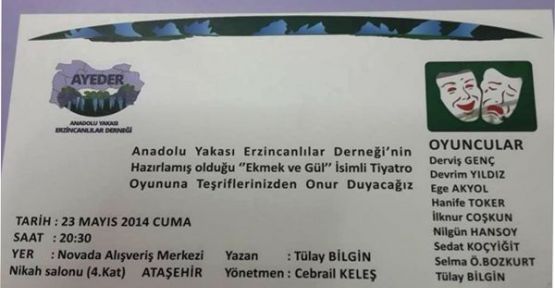 ANADOLU YAKASI ERZİNCANLILAR DERNEĞİ (AYEDER) ETKİNLİKLERİNİ BİTİRMİYOR    
