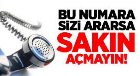 Bu Numaralar Ararsa Açmayın