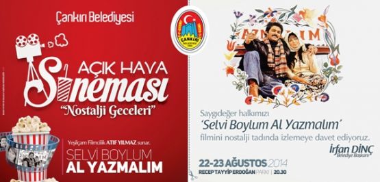 ÇANKIRI'DA AÇIK HAVA SİNEMA KEYFİ BAŞLIYOR