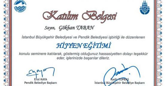 HİJYEN BELGESİ