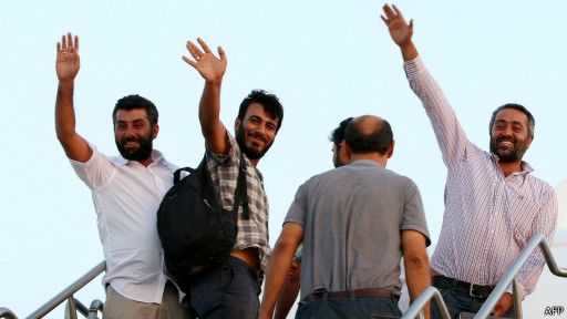 Irakta kaçırılan şoförler evlerine döndü