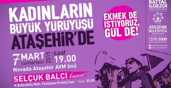 Kadınlar 8 Mart’ı  Ataşehir’de kutluyor