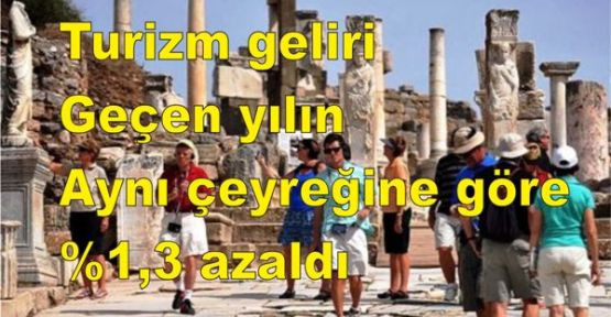  Turizm geliri geçen yılın aynı çeyreğine göre %1,3 azaldı