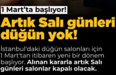 İstanbul’da Düğün Salonları Salı günü, tatil olacak