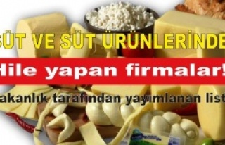 Süt ve süt ürünlerinde hile yapan firmalar!