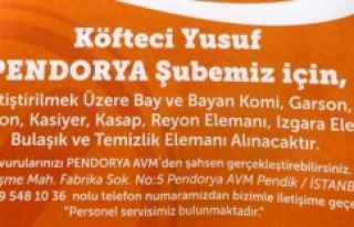 KÖFTECİ YUSUY'A 50 KİŞİ ALINACAKTIR
