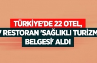 Türkiye'de 22 otel, 7 restoran 'Sağlıklı...