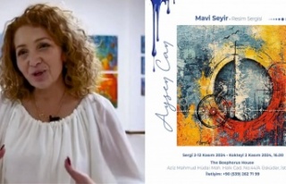 Ressam Ayşen Can’ın Mavi, seyirle buluşuyor resim...