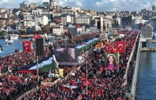 Galata Köprüsü’nde Filistin İçin Tarihi Buluşma