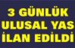 Ulusal yas ilan edildi