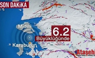 Ege'de 6,2 büyüklüğünde deprem Korkuttu