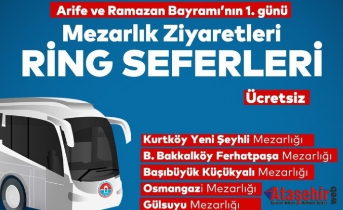 Maltepe'de Bayramda mezarlıklara ücretsiz ring seferleri