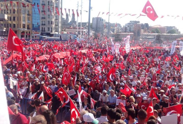 CHP'den Taksim'de Demokrasiye Karşı, Darbe Girişimi Protesto Mitingi, 2016