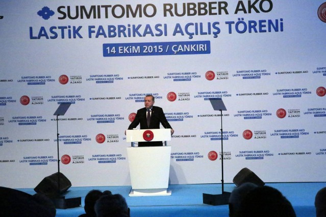 Cumhurbaşkanı Tayyip Erdoğan Çankırı Lastik Fabrikası açılışı,2015