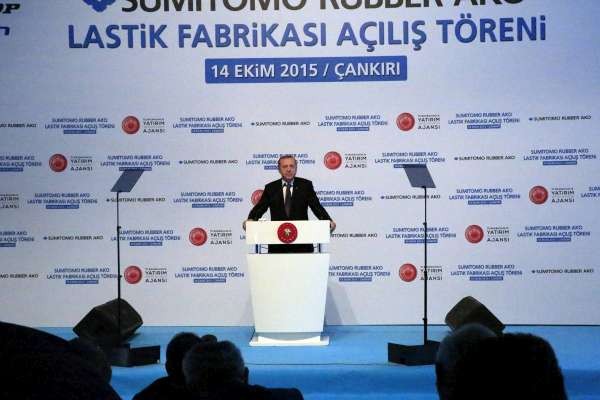 Cumhurbaşkanı Tayyip Erdoğan Çankırı Lastik Fabrikası açılışı,2015