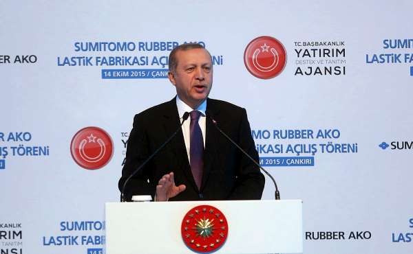 Cumhurbaşkanı Tayyip Erdoğan Çankırı Lastik Fabrikası açılışı,2015