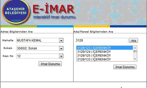 ATAŞEHİR BELEDİYESİ İMAR SORGULAMA