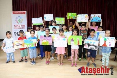 Ataşehir'de Çocuklardan barış resimleri