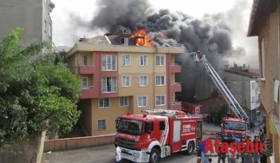 Ataşehir Yenisahra'da Çatı yangını korkuttu
