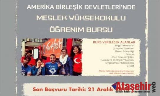 ABD'den Meslek Yüksekokulu Öğrenim Bursu