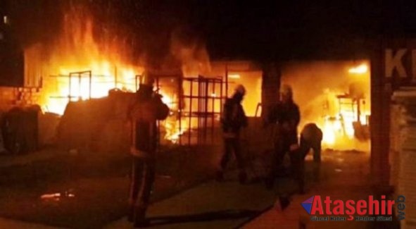 Ataşehir'de Korkutan fabrika yangını