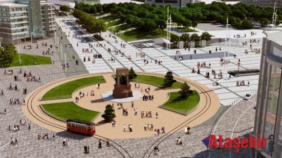 Taksim Meydanı çevre düzenlemesi çalışmaları devam ediyor