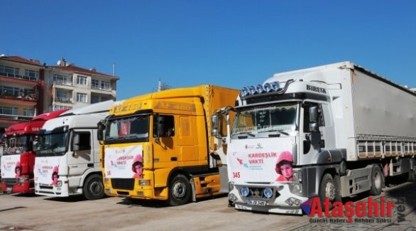 ÜMRANİYE’DEN BAYIRBUCAK TÜRKMENLERİNE 10 TIR YARDIM