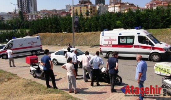 Ataşehir'de motosiklet kazası, İki Kardeş yaralandı