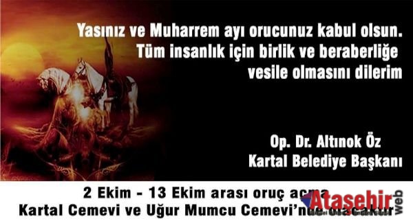 KARTAL BELEDİYESİ’NDEN MUHARREM AYI İFTAR YEMEĞİ