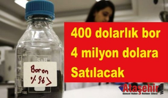 400 dolarlık bor 4 milyon dolara satılacak