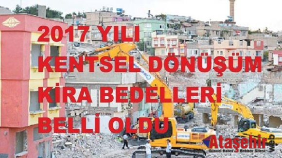 2017 YILI KENTSEL DÖNÜŞÜM KİRA BEDELLERİ BELLİ OLDU