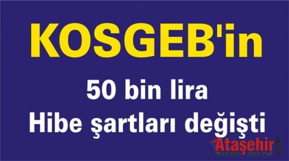 KOSGEB'in 50 bin lira hibe şartları değişti