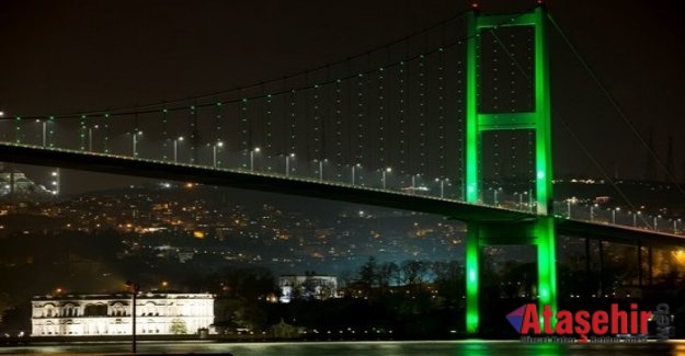 15 Temmuz Şehitler köprüsü Yeşille aydınlatıldı