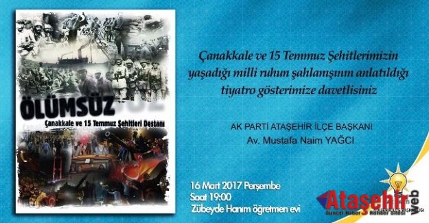 Çanakkale ve 15 Temmuz Şehitleri Ataşehir'de anılacak